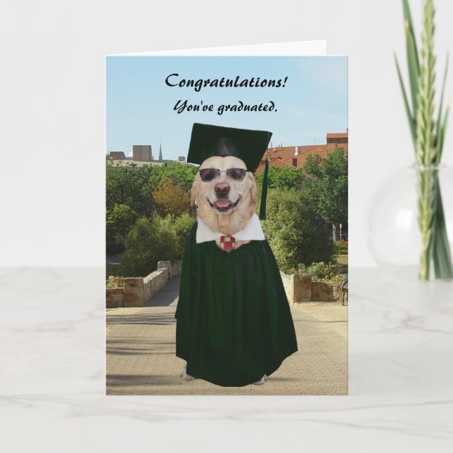 Anpassade Rolig hund/Lab Studenten Kort (Framsida)