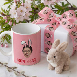 Anpassade roliga påskharens öron foto kaffemugg