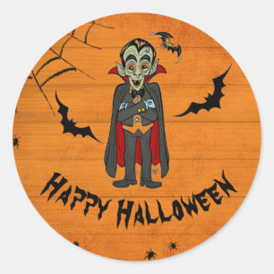 Anpassade roligt Halloween monster för barn Runt Klistermärke