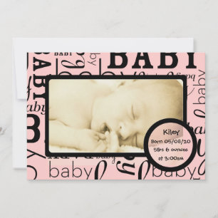 Anpassade rosa baby fotomeddelanden meddelande