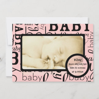 Anpassade rosa baby fotomeddelanden meddelande
