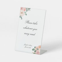 Anpassade Rosa Blommigt Bathroom-tecken