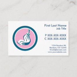 Anpassade rosa blue mop städning affärskort visitkort