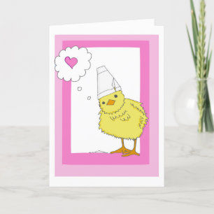 Anpassade Rosa Chicken Valentine Day Card Tack Kort