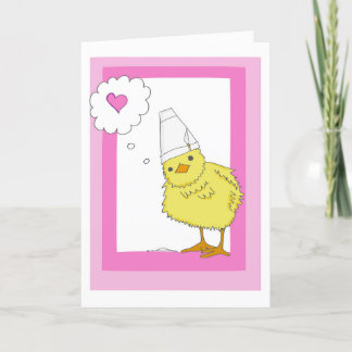 Anpassade Rosa Chicken Valentine Day Card Tack Kort
