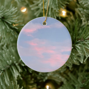 Anpassade Rosa Clouds Julgransprydnad Keramik