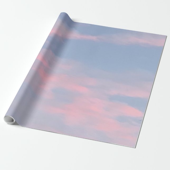Anpassade Rosa Clouds Presentpapper (Utrullad)