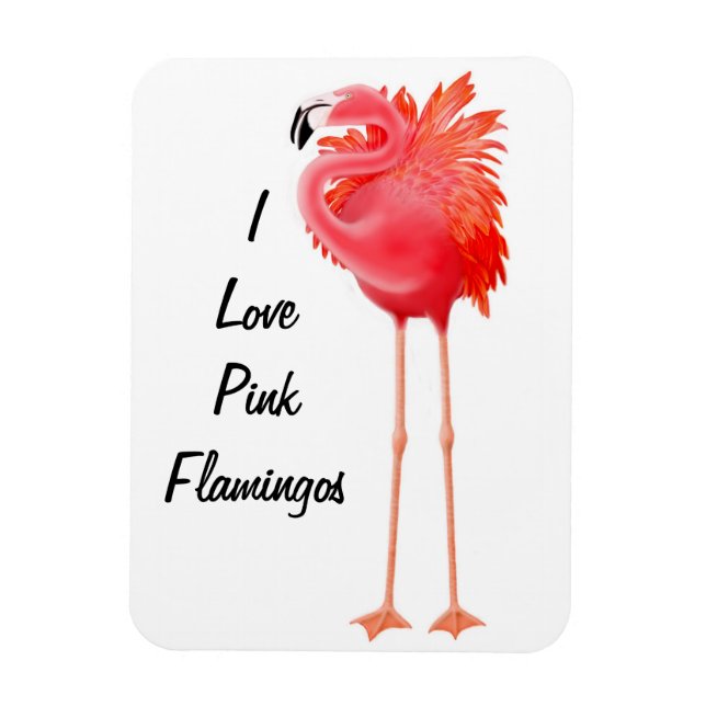Anpassade Rosa Flamingo Bird Premium Magnet (Vertikal)