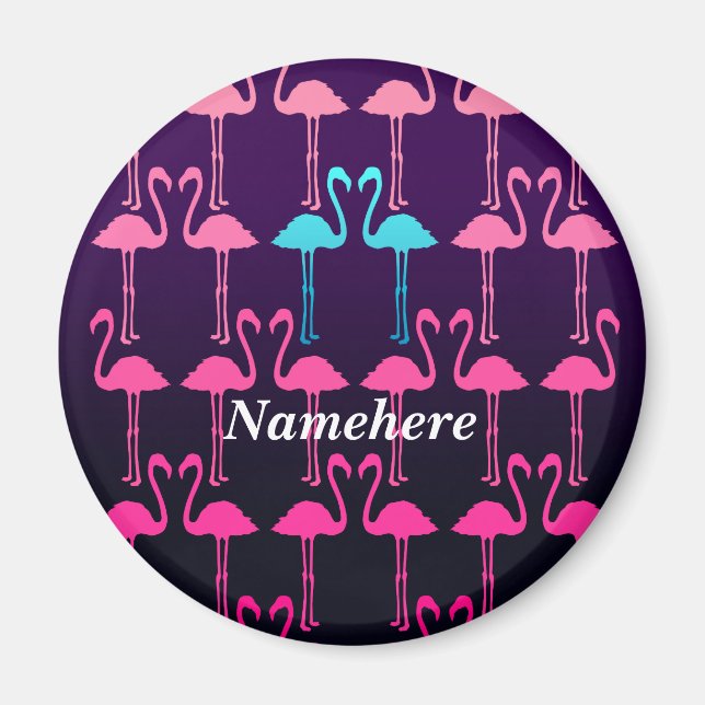 Anpassade: Rosa flamingo Magnet (Framsidan)