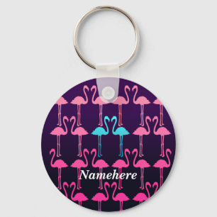 Anpassade: Rosa flamingo Nyckelring