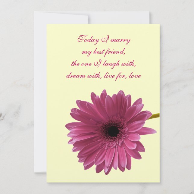 Anpassade Rosa Gerber Daisy Bröllbjudan Inbjudningar (Framsida)