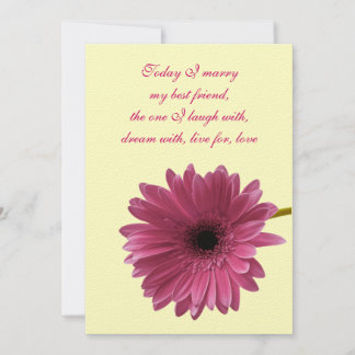 Anpassade Rosa Gerber Daisy Bröllbjudan Inbjudningar
