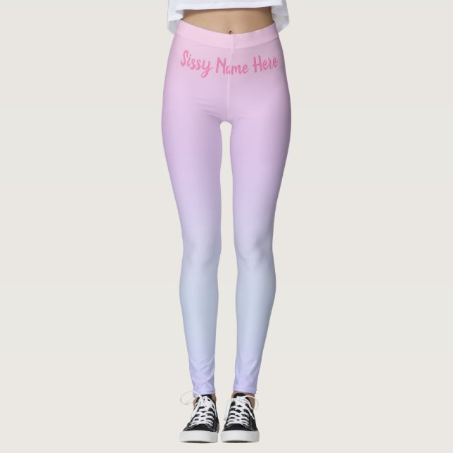Anpassade Rosa Leggings for Soft Femboy Sissies (Framsida)