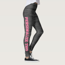 Anpassade rosa namn kolborstad textur leggings