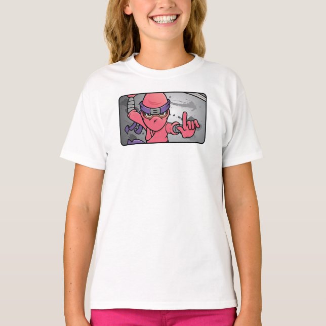 Anpassade Rosa Ninja T Shirt (Framsida)