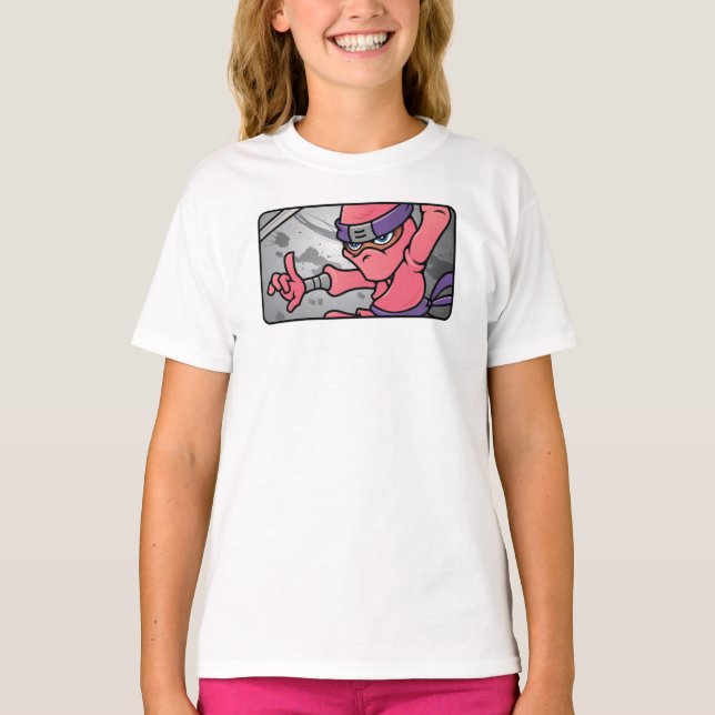 Anpassade Rosa Ninja T Shirt (Framsida)