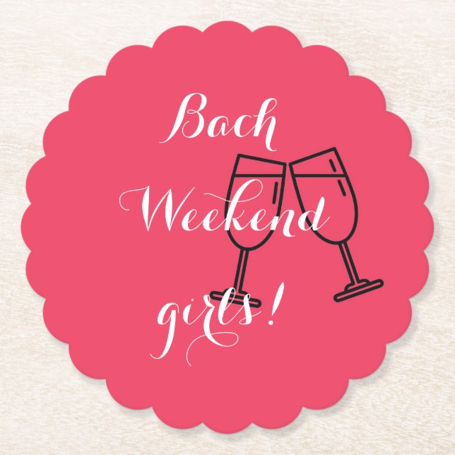 Anpassade rosa pappersunderlägg för möhippa underlägg papper (Framsida)