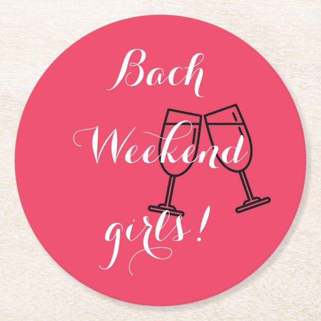 Anpassade rosa pappersunderlägg för möhippa underlägg papper rund (Framsidan)