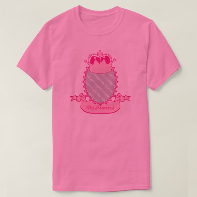 Anpassade Rosa Princess Krona Photo T-shirt (Design framsida)