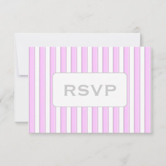 Anpassade rosa randiga RSVP-kort Inbjudningar