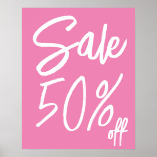 Anpassade Rosa Sale Sign for Retail Store Poster