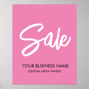 Anpassade Rosa Sale Sign med Business Namn Poster