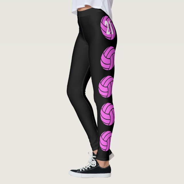 Anpassade Rosa Volleyball Leggings (Vänster)
