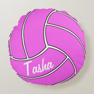 Anpassade Rosa Volleyball Round Dekorativ kudde