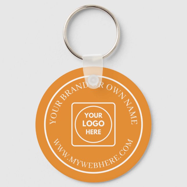 Anpassade Rose Gold Business Logotyp Nyckelringar  (Framsida)