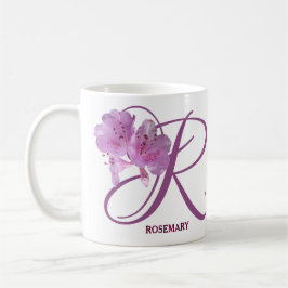 Anpassade Rosemary namn rosa ros blommor boho Kaffemugg