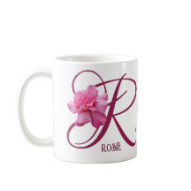 Anpassade Rosie namn rosa ros blommor boho