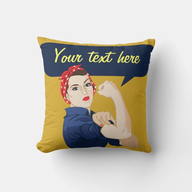 Anpassade Rosie Riveter Kudde (Framsida)