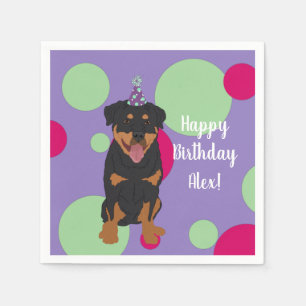 Anpassade Rottweiler Birthday Pappersservett