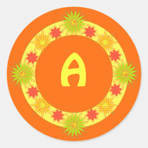 Anpassade Round Stickers med Gula blommor Runt Klistermärke
