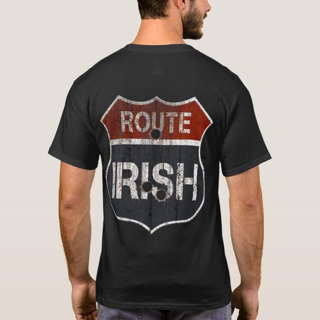 Anpassade ’ROUTE IRISH SIGN’ T Shirt (Baksida)