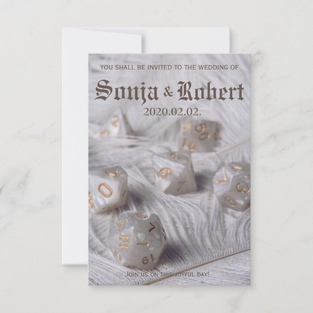 Anpassade RPG Dice bröllopsinbjudan Inbjudningar (Framsida)