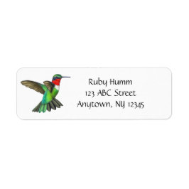 Anpassade Ruby Throated Hummingbird Label Returadress Etikett