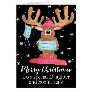 Anpassade Rudolph Ansikte Mask Reindeer OBS Kort