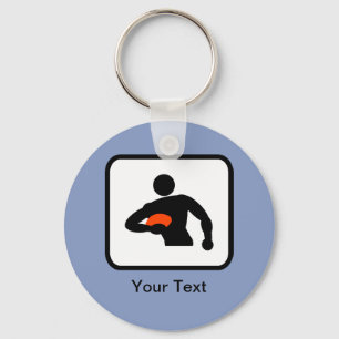 Anpassade Rugby Player-Logotyp Nyckelring