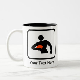 Anpassade Rugby Player-Logotyp Två-Tonad Mugg