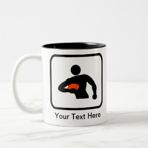 Anpassade Rugby Player-Logotyp Två-Tonad Mugg