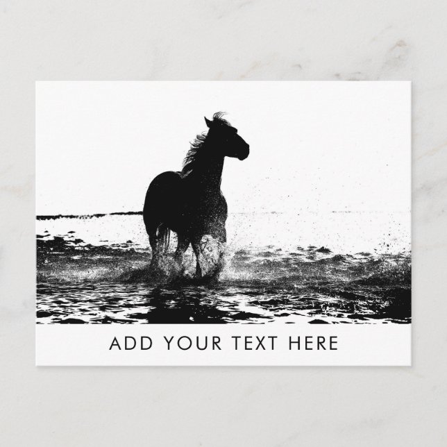 Anpassade Running Horse Animal Template Vykort (Framsida)