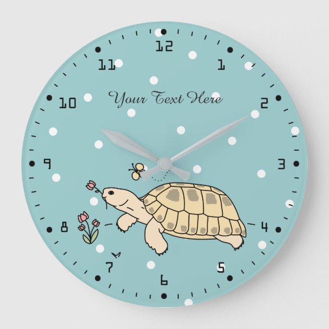 Anpassade Russian Tortoise Clock Stor Klocka (Framsida)