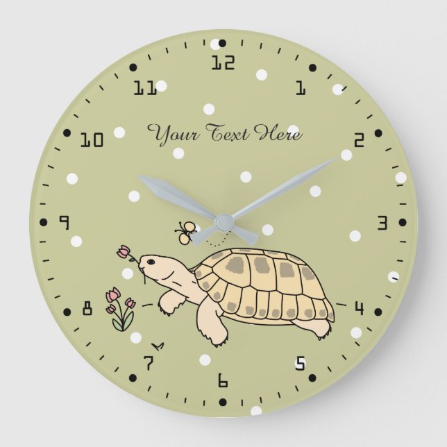 Anpassade Russian Tortoise Clock Stor Klocka (Framsida)