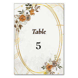 Anpassade Rustic Boho Fall Bordsnummer Card