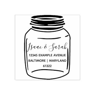 Anpassade Rustic Mason Burk Returadress Stämpel