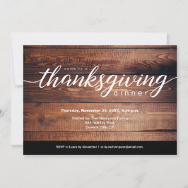 Anpassade Rustic Thanksgiving Dinner Wood Grain Inbjudningar
