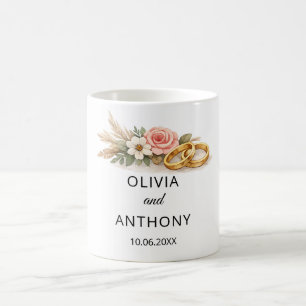 Anpassade Rustika Boho Blommiga Bröllopspresent Na Kaffemugg