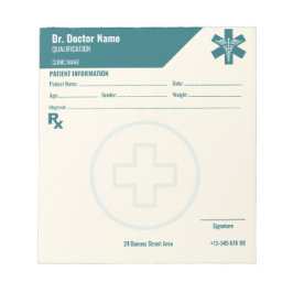 Anpassade RX Pad för Läkare - skrivarpad Anteckningsblock