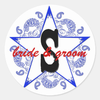 Anpassade "S" Westernt blåmärke Runt Klistermärke